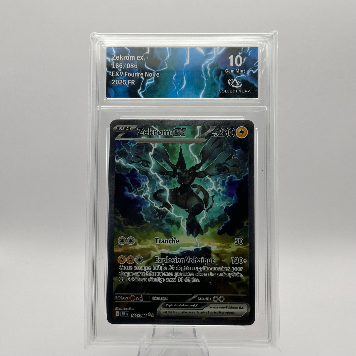 KoomaCards Cartes Gradée Zekrom 166 - CollectAura 10 - Foudre Noire