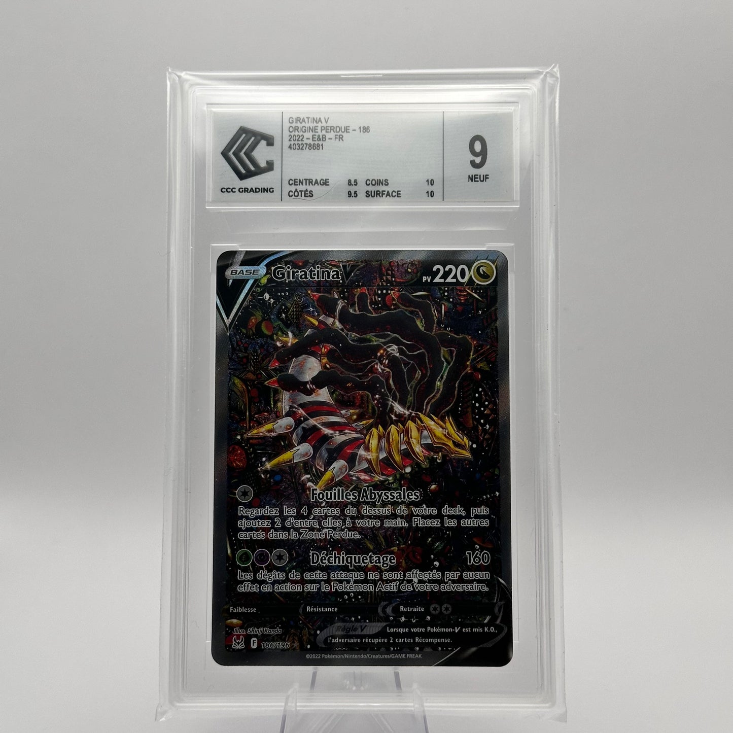 KoomaCards Cartes Gradée Giratina V 186 - CCC 9 - Origine Perdue