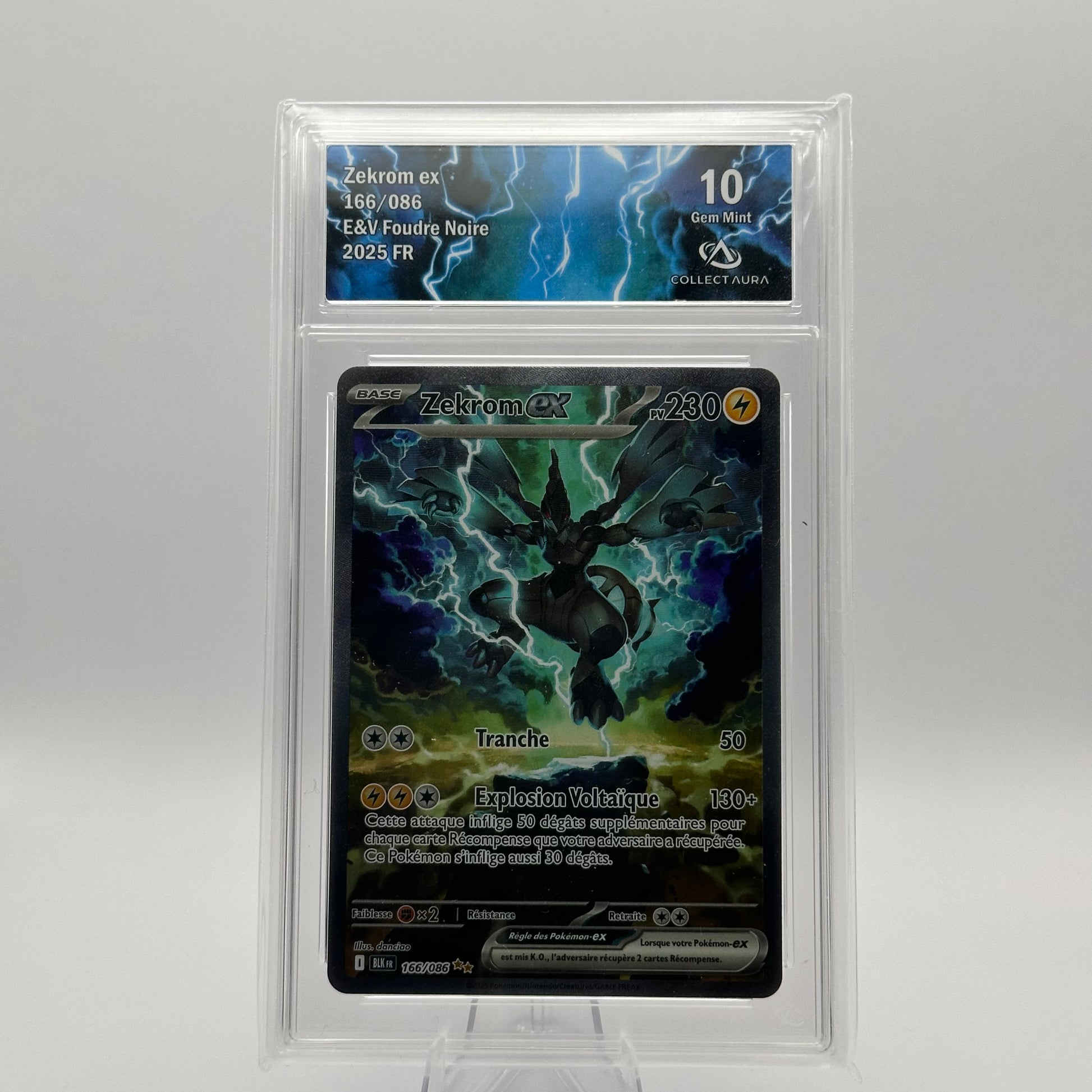 KoomaCards Cartes Gradée Zekrom 166 - CollectAura 10 - Foudre Noire